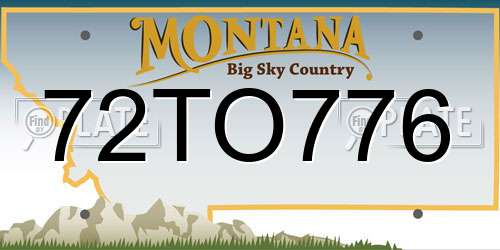 72TO776 Montana License Plate