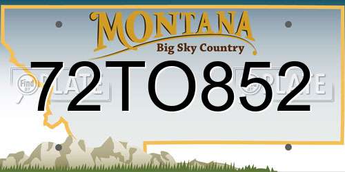 72TO852 Montana License Plate