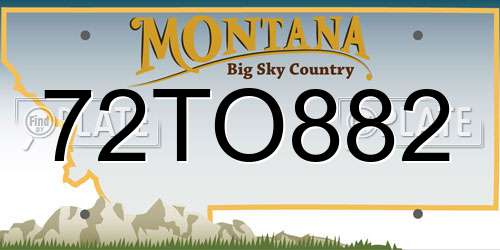 72TO882 Montana License Plate