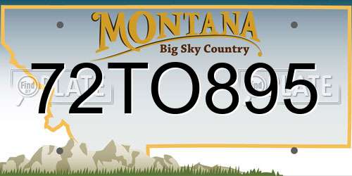 72TO895 Montana License Plate