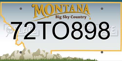 72TO898 Montana License Plate