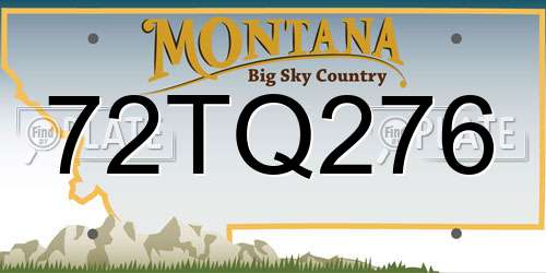 72TQ276 Montana License Plate