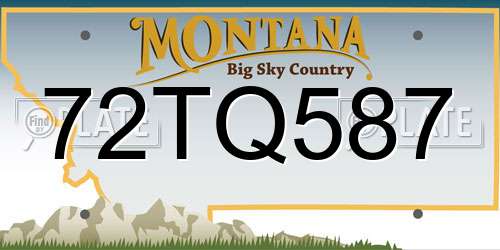72TQ587 Montana License Plate