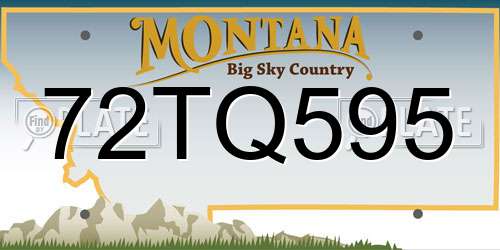 72TQ595 Montana License Plate