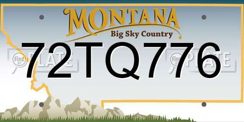 72TQ776 Montana License Plate