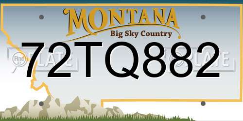 72TQ882 Montana License Plate