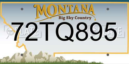 72TQ895 Montana License Plate