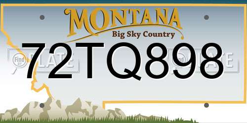 72TQ898 Montana License Plate