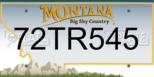 72TR545 Montana License Plate