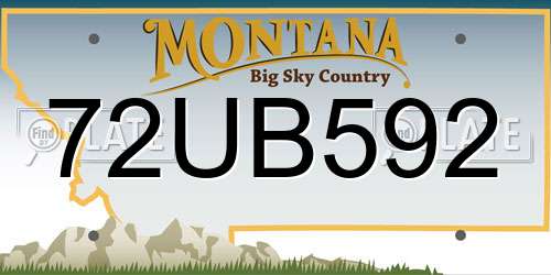 72UB592 Montana License Plate