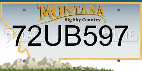72UB597 Montana License Plate