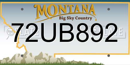 72UB892 Montana License Plate