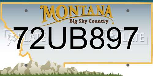 72UB897 Montana License Plate