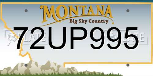 72UP995 Montana License Plate