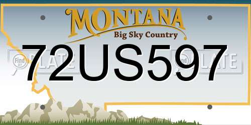72US597 Montana License Plate