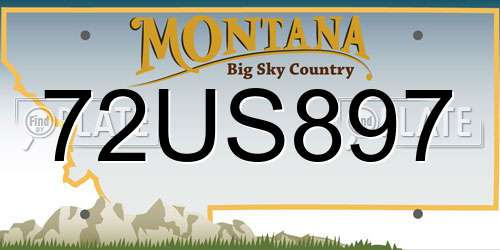 72US897 Montana License Plate