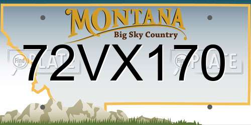 72VX170 Montana License Plate