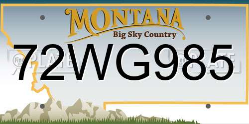 72WG985 Montana License Plate