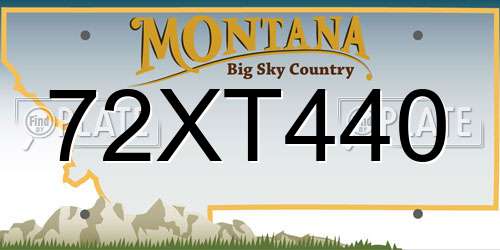 72XT440 Montana License Plate