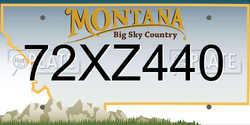 72XZ440 Montana License Plate