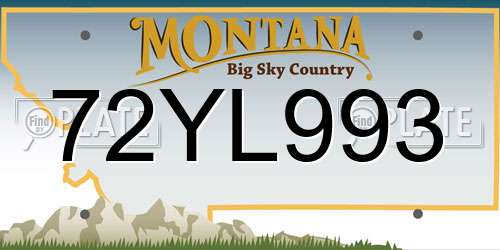 72YL993 Montana License Plate