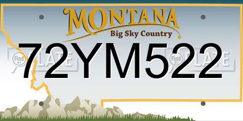 72YM522 Montana License Plate