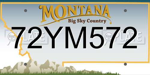 72YM572 Montana License Plate