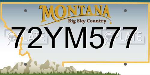 72YM577 Montana License Plate