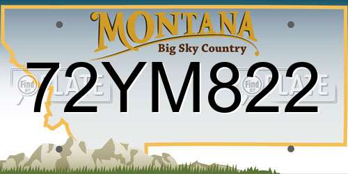 72YM822 Montana License Plate