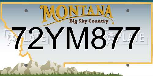 72YM877 Montana License Plate