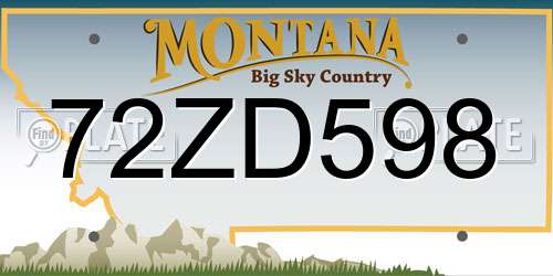 72ZD598 Montana License Plate