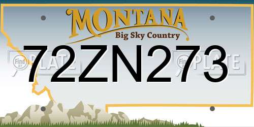 72ZN273 Montana License Plate