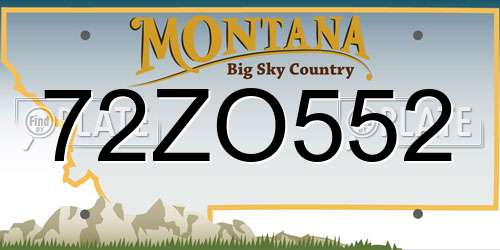 72ZO552 Montana License Plate