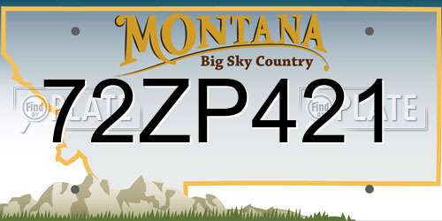 72ZP421 Montana License Plate