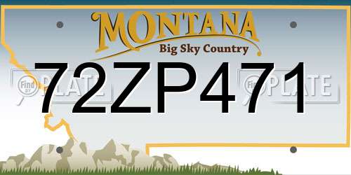 72ZP471 Montana License Plate