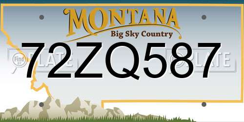 72ZQ587 Montana License Plate