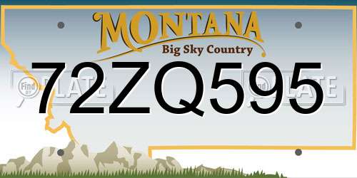 72ZQ595 Montana License Plate