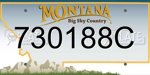730188C Montana License Plate