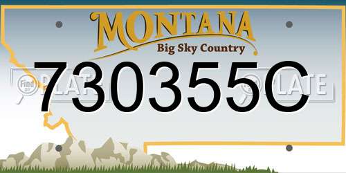 730355C Montana License Plate