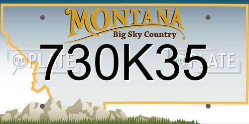 730K35 Montana License Plate
