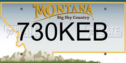 730KEB Montana License Plate
