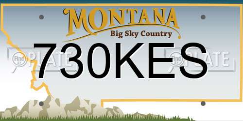 730KES Montana License Plate