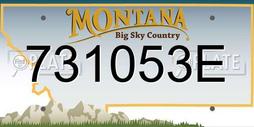 731053E Montana License Plate