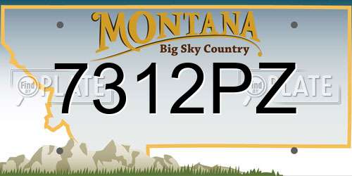7312PZ Montana License Plate