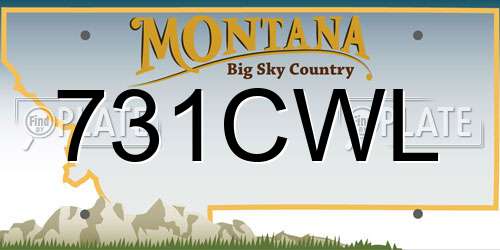 731CWL Montana License Plate