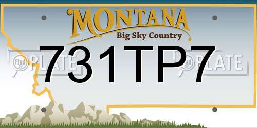 731TP7 Montana License Plate