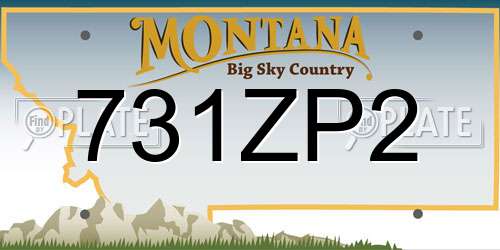 731ZP2 Montana License Plate