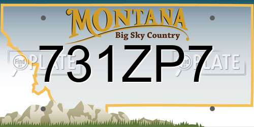 731ZP7 Montana License Plate