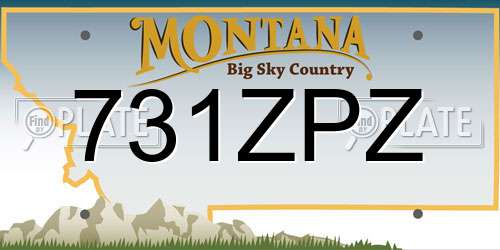 731ZPZ Montana License Plate