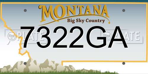 7322GA Montana License Plate